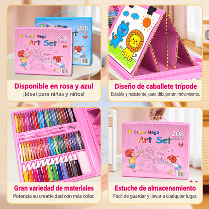 Set artístico de 208 piezas con caballete portátil